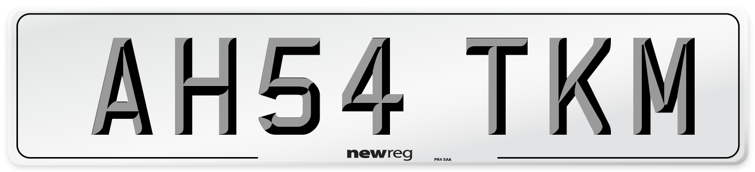 AH54 TKM Number Plate from New Reg